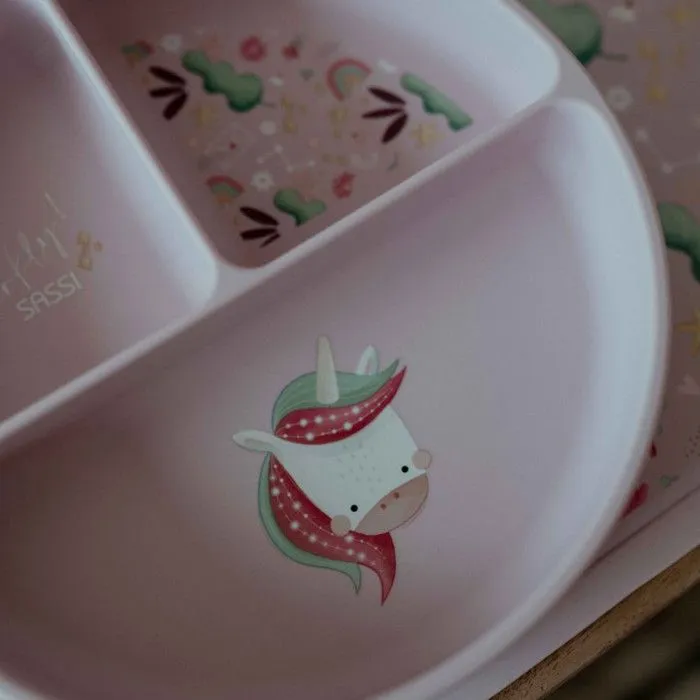 Assiette compartimentée en silicone avec ventouse Animaux LICORNE-5