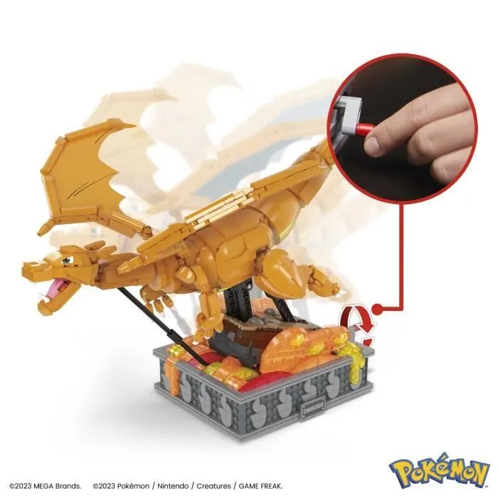 MEGA-Pokémon-Dracaufeu en Mouvement, à construire (1 663 pcs) HMW05-5