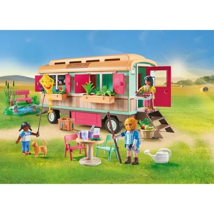 PLAYMOBIL 71441 Roulotte café boutique, Country La vie à la ferme, 145 pièces, Dès 4 ans-1