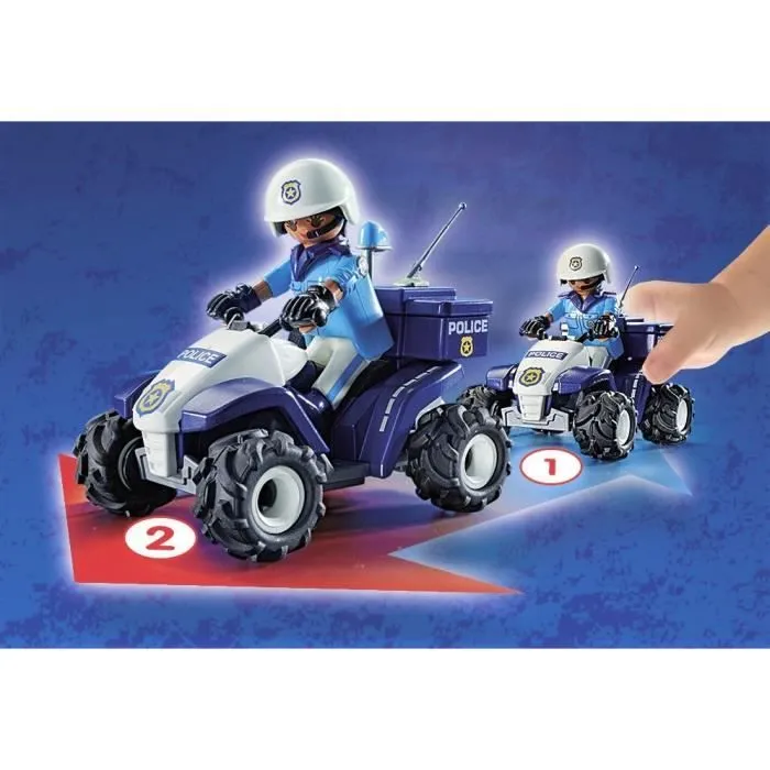 PLAYMOBIL 71092 Policier et quad à rétrofriction, City action, les policiers, Dès 4 ans-2