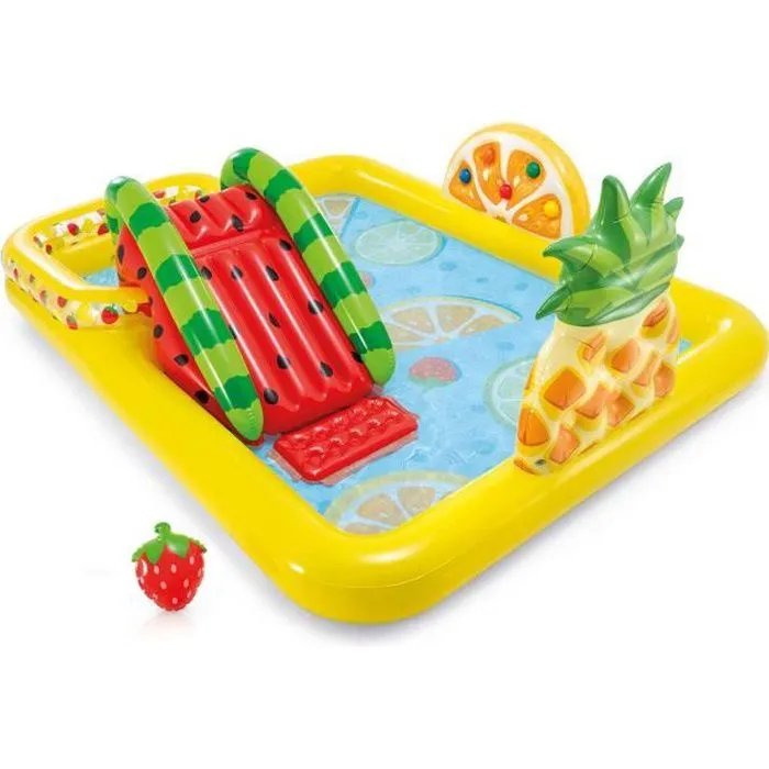 Aire de jeux Gonflable Aquatique Fruits - Intex 244 x 191 x 91 cm-0