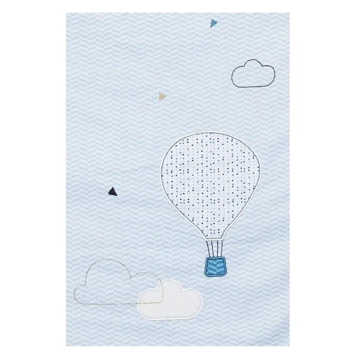 Edredon lit bébé en coton bleu-1