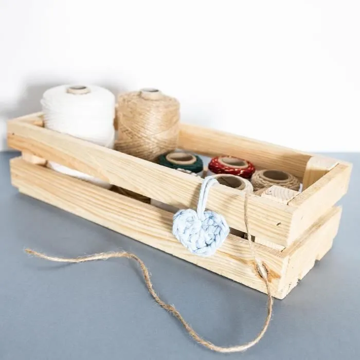 Caisse en Bois Naturel - CREATIVE DECO - 34 x 14 x 9 cm - Caisse Rangement Bois - Caisse en Bois Vintage-2