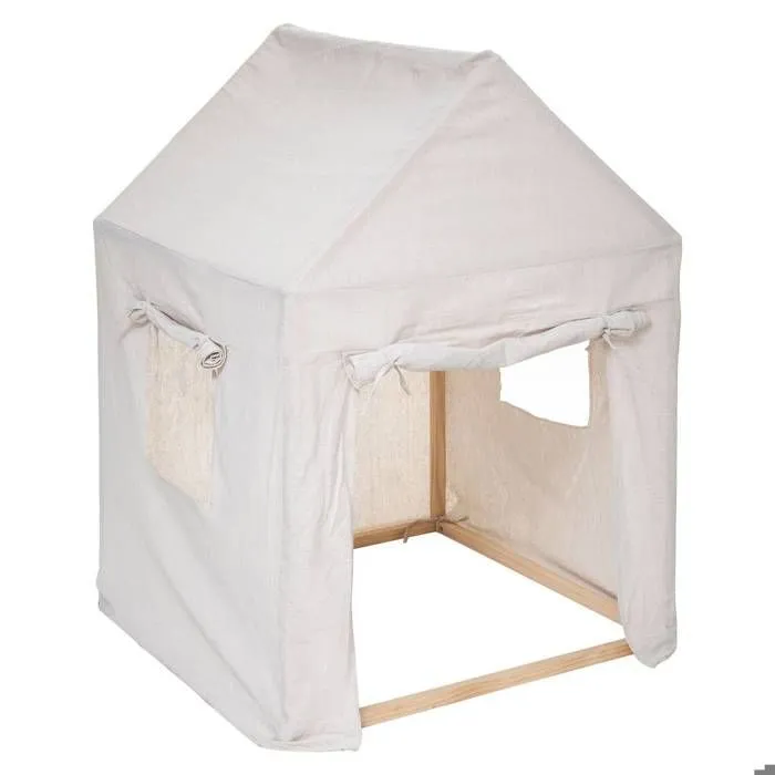 Cabane enfant - structure pin - toile coton H116 cm - Beige - Atmosphera createur d'interieur-0