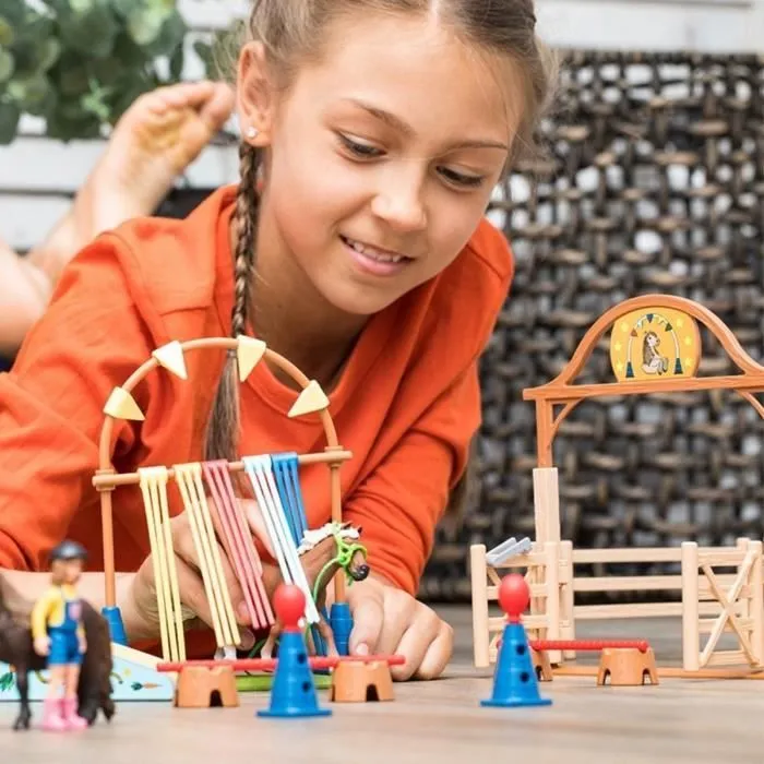 Coffret d'Entraînement Agilité Équestre avec Cheval Schleich, Dresseur et Accessoires - Ensemble Équestre de 41 Pièces - Cadeau-3