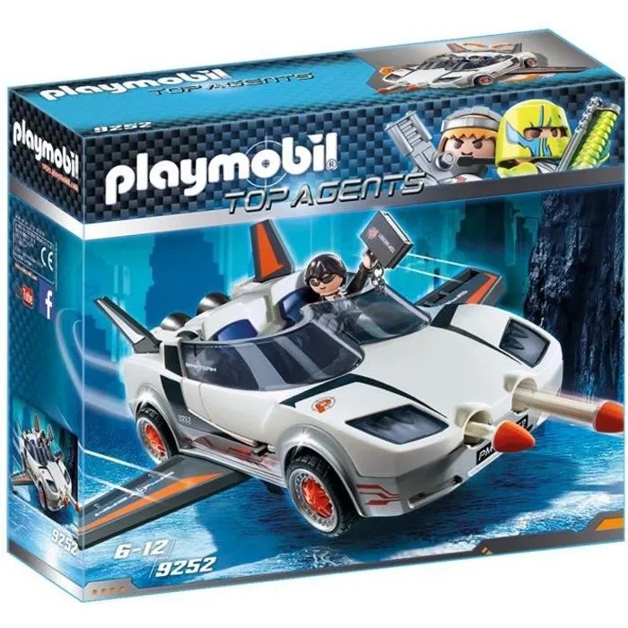 PLAYMOBIL - Top Agents - Voiture de l'Agent Pilote - Modèle City Action - Poids 488g - Garantie 2 ans-0