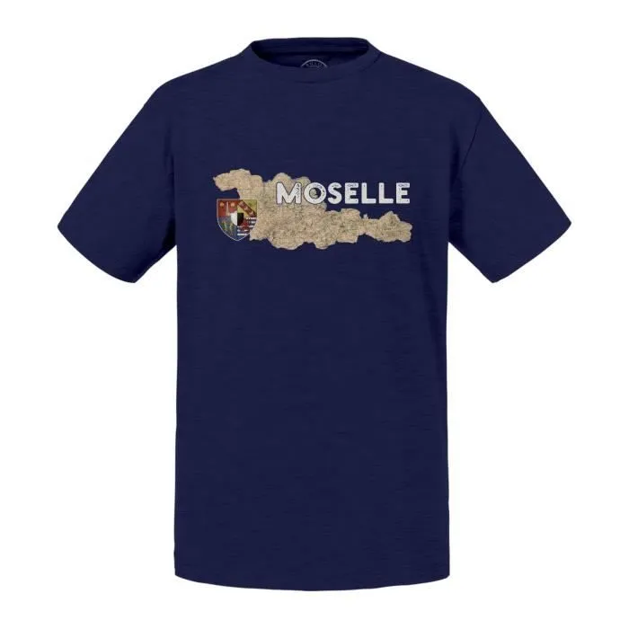T-shirt Enfant Bleu Moselle 57 Departement Metz Carte Ancienne Rare-0