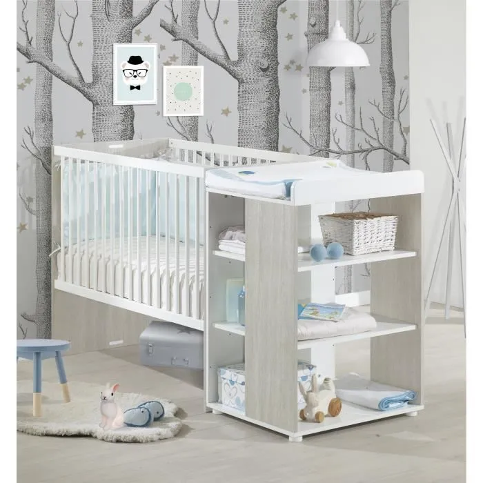 Lit bébé Combiné Evolutif BABYPRICE SITTA - Couchage 60 x 120 cm - Transformable en lit 90 x 190 cm-2