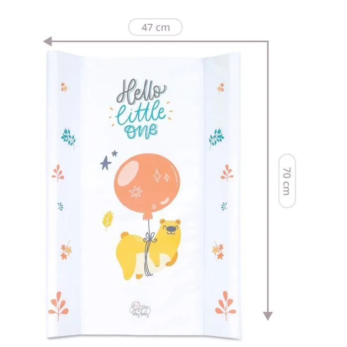 Matelas à Langer bébé lavable 70 x 47 cm - rembourrage mousse, pour table à langer - Voyage - toise imprimée Motif ours en peluche-2