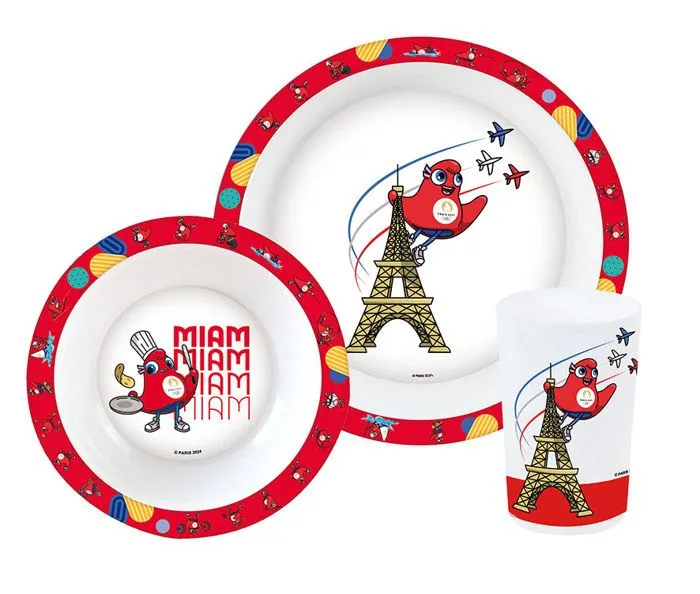 JEUX OLYMPIQUES PARIS 2024 - Ensemble repas (assiette, bol, verre)-0