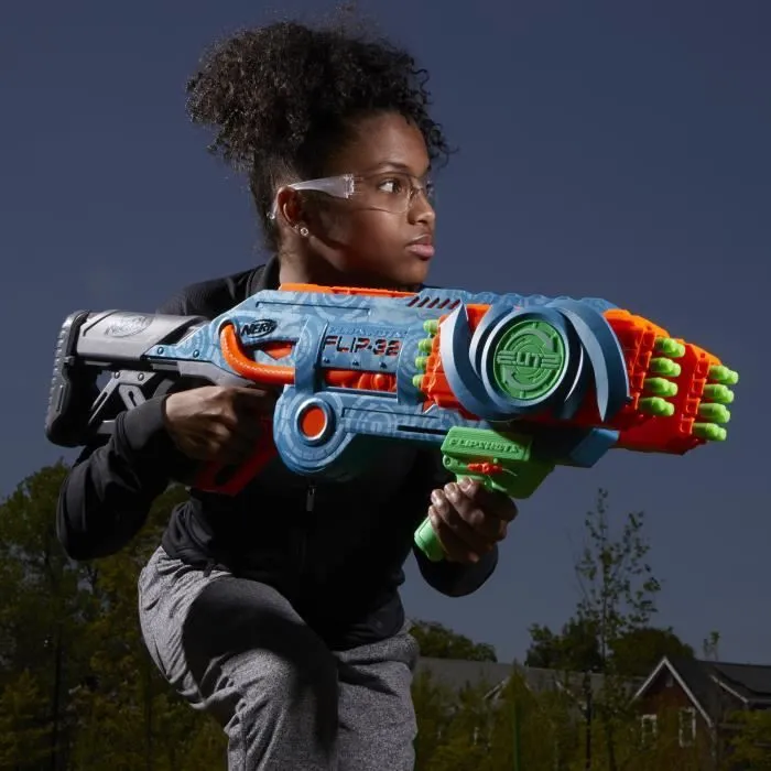 NERF - Elite 2.0 - Blaster Flipshots Flip -32 2 fois 16 canons pivotants, capacité de 32 fléchettes - inclut 32 fléchettes NERF-3
