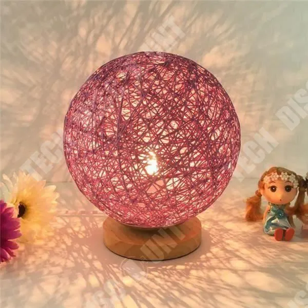 TD® Veilleuse de nuit décorative ficelle décoration intérieur tendance moderne tissage en fil chambre d'enfant bureau salon original-0