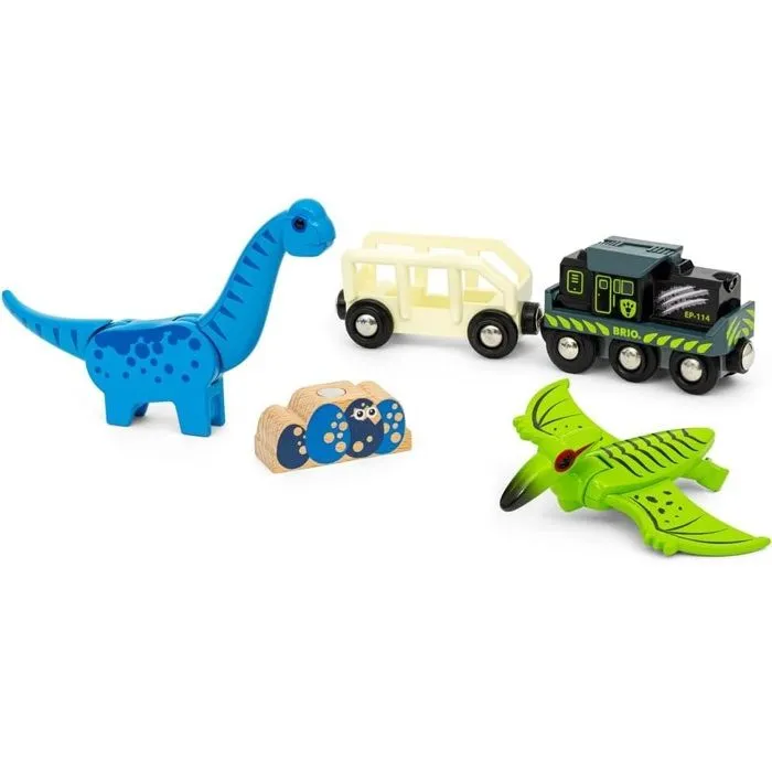 Brio Train à Piles Dinosaure - Train électrique - Dinosaure Inclus - pour circuit de train en bois - Dès 3 Ans - Brio World - 36096-2