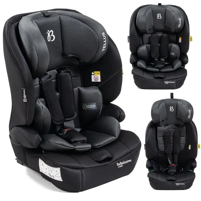 BEBELISSIMO  - Siège auto bébé Isofix  - 76 -150cm - Tellus - de 9 à 36 kg, 15 mois à 12 ans -gris-0