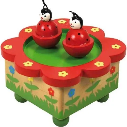 Boite à musique ULYSSE 1127 pour bébé - personnages aimantés coccinelles - Berceuse Mozart-0