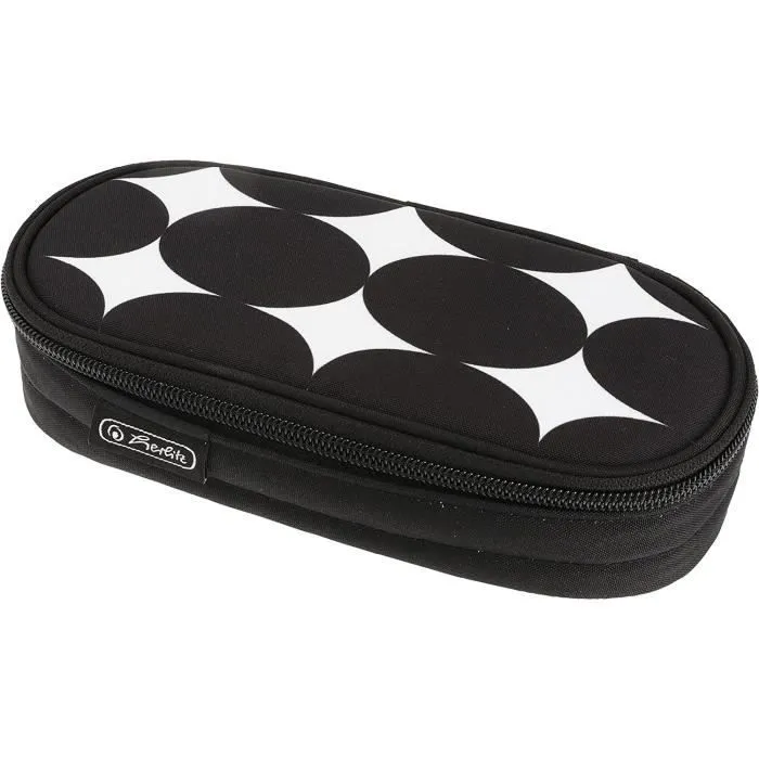 Trousse - HERLITZ - Just Black - Noir/Blanc - Polyester - Zippée - Mixte-0