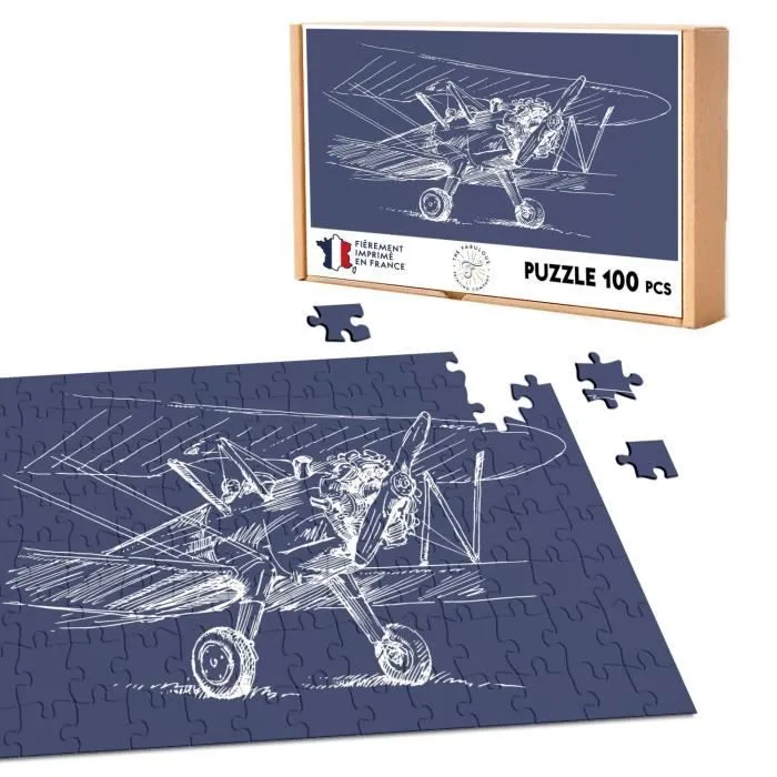 Puzzle Classique - FABULOUS - Avion Ancien Pionnier Aeronautique Dessin - 100 Pièces - Adulte - Mixte-0