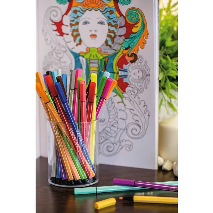 Feutre de dessin - STABILO - Pen 68 - 30 feutres - Couleurs assorties - Pointe moyenne ogive-5