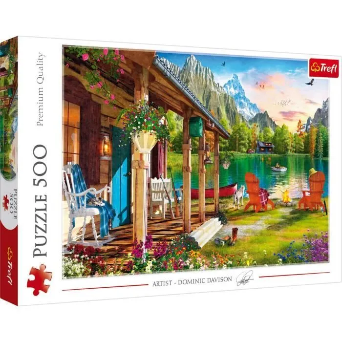 Puzzle 500 pièces - TREFL - Cabane à la Montagne - Paysage et nature - Adulte - Intérieur-2