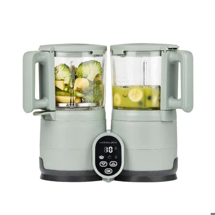 Babymoov Robot Cuiseur Bébé en Verre Nutribaby Glass -  4 en 1 : Cuit vapeur, Mixe, Décongele, Réchauffe-0