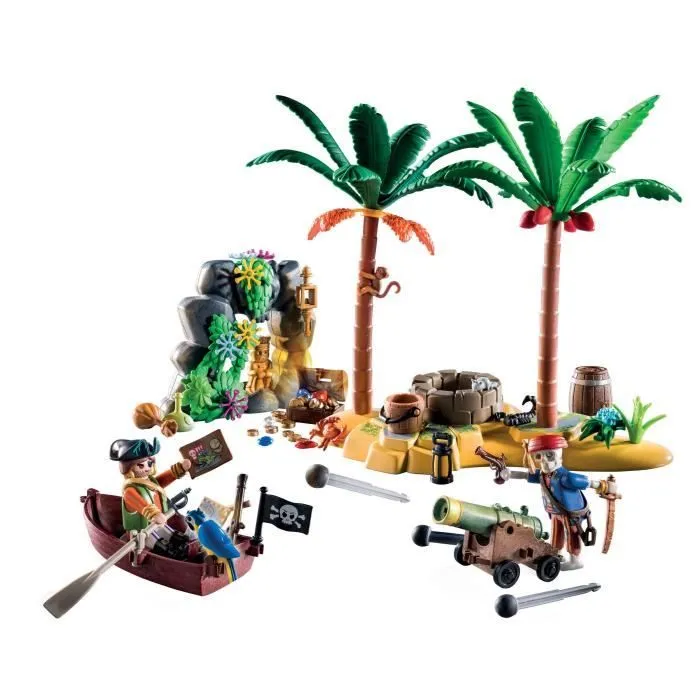 PLAYMOBIL - 70962 - Pirate - Ilôt des pirates - Aventure île au trésor - 104 pièces-1