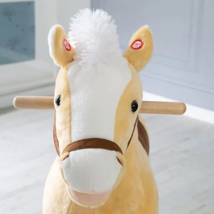 Cheval à Bascule de Noël à Effets Sonores + Bonnet et Écharpe de Noël - ROBA - Jaune / Rouge-1