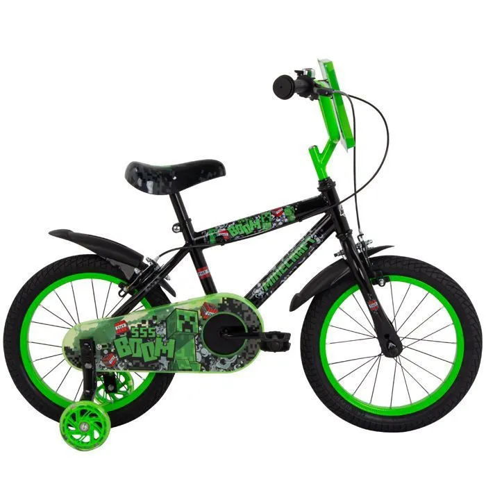 Vélo Enfant - HUFFY - Minecraft 16" - Stabilisateurs lumineux - Freins avant et arrière - Plaque Creeper-2