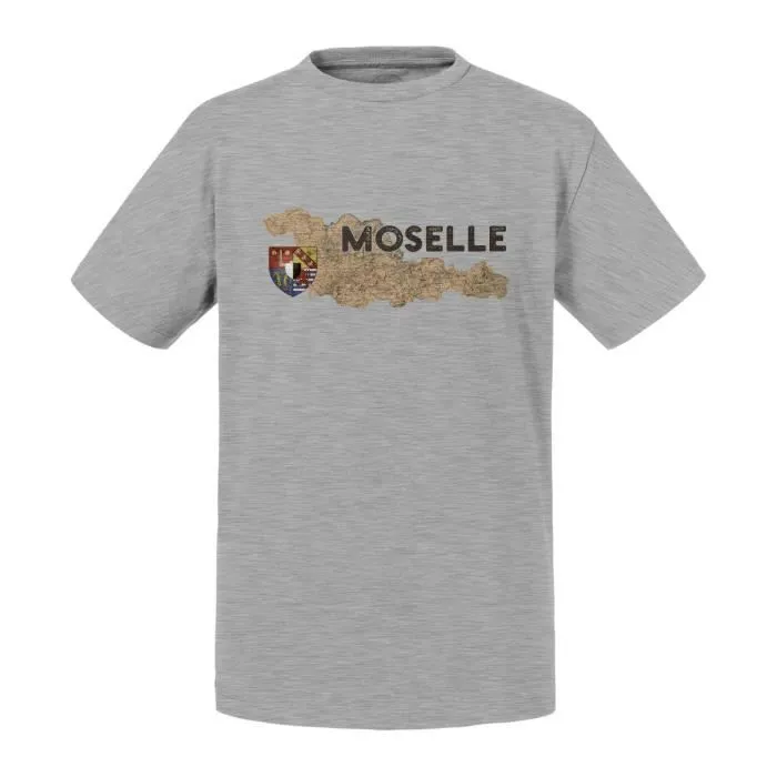 T-shirt Enfant Gris Moselle 57 Departement Metz Carte Ancienne Rare-0