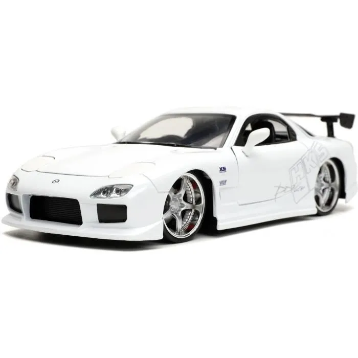 Voiture miniature - JADA - Mazda RX-7 1993 - Échelle 1:24 - Couleur blanche - Moulée sous pression-0