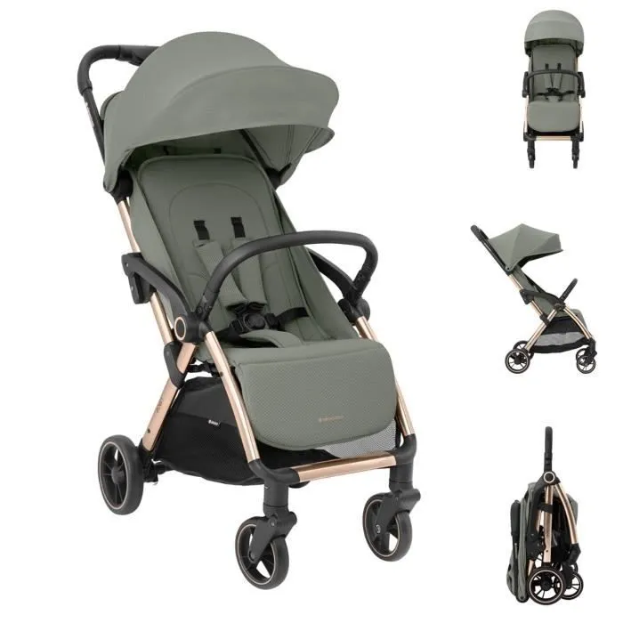 Kikkaboo Poussette, Buggy Eden jusqu'à 22 kg Suspension Protection pluie pliable [Vert]-1