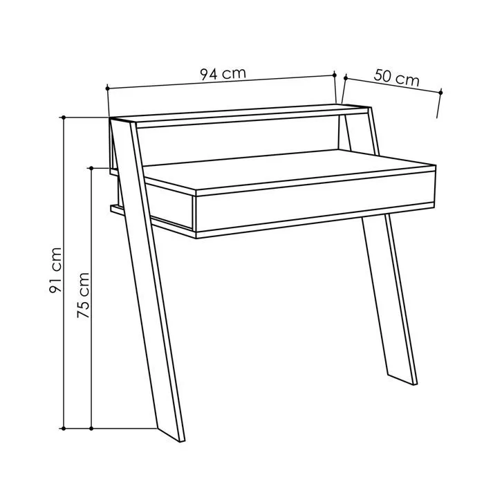 Bureau - BOBOCHIC - MIKO - Blanc - 1 tiroir - Contemporain - Design-3
