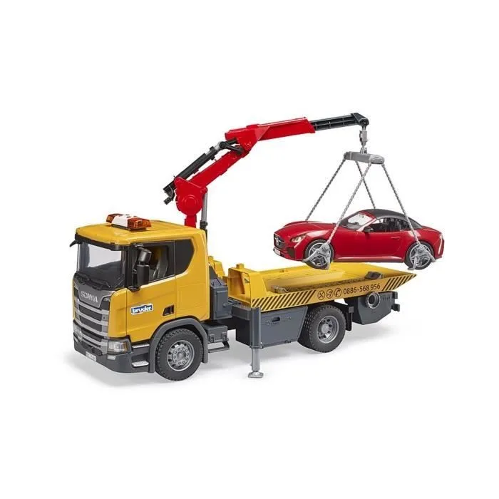 Remorqueuse Scania Super 560R avec module son et lumière et véhicule Roadster - BRUDER - Jouet pour enfant-0
