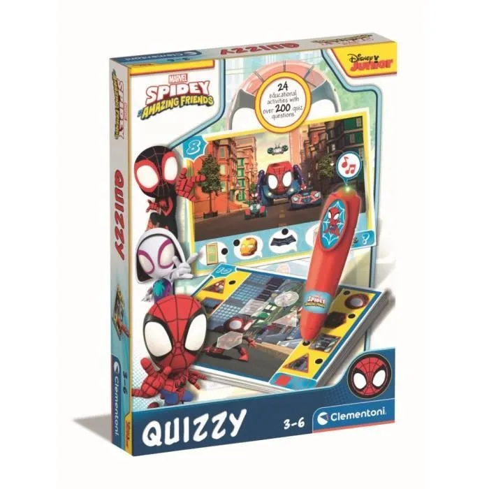 Clementoni - Quizzy - Spidey - Jeu interactif avec 200 Quizz + un stylo électronique - Dés 3 ans-0