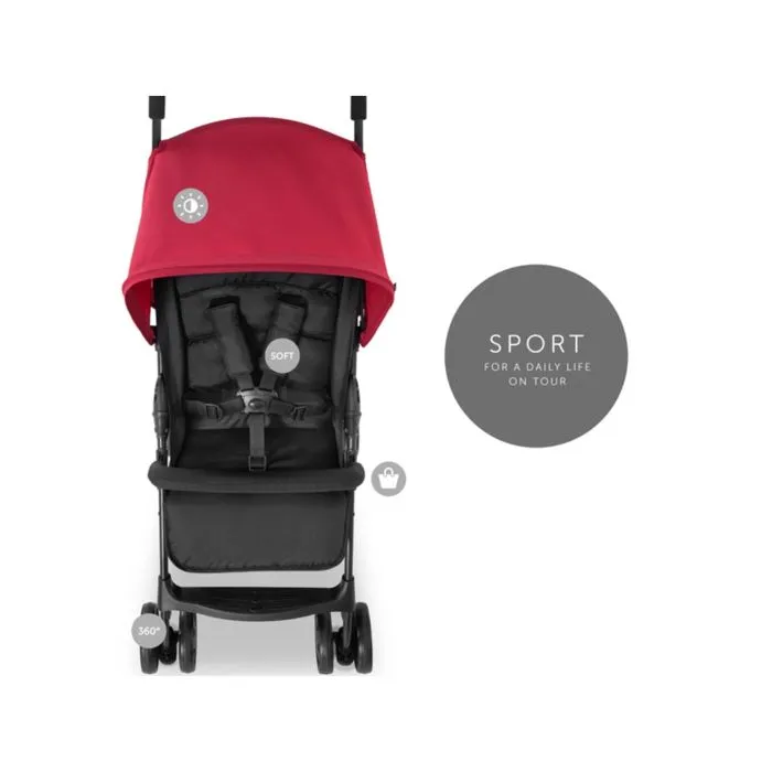 Poussette canne sport légère HAUCK - Rouge - Pliage compacte - Avec panier - Jusqu'à 18kg-2