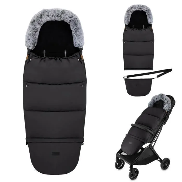 2 en 1 MoMi Chancelière bébé universelle et sac - Sac de couchage universel pour poussette – Noir-0
