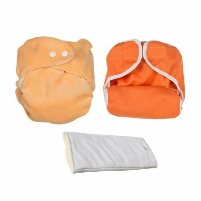 Kit d'essai Couches Lavables - So Bamboo - Taille 1 (3-9 kg) - Pêche-Blanc-0