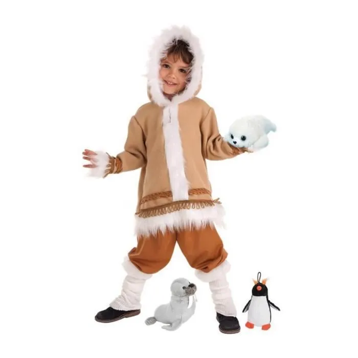 Déguisement Eskimo - Diamond - Enfant - Marron - Peluche - Veste, pantalon-0
