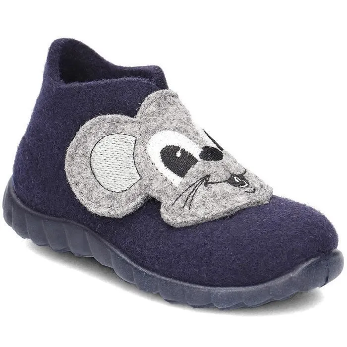 Chausson bébé - Superfit - Happy - Bleu marine - Mixte - Conçus pour petits pieds-0