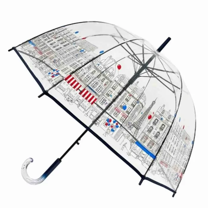 Parapluie - SMATI - Paris - Transparent - Automatique - Long - 85 cm-0