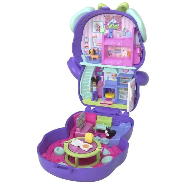 Polly Pocket-Coffret Chiot Festif soirée pyjama -Jouet De Voyage - 4 ans+- JCR38-1