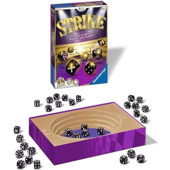 Jeu d'ambiance Strike - Ravensburger - Jeu de lancer de dés - 2 à 5 joueurs dès 8 ans-0