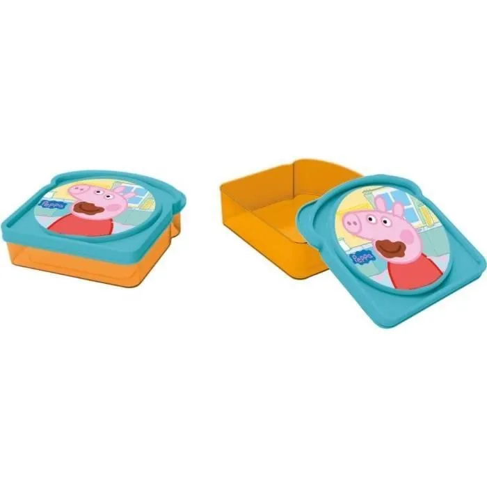 Boîte à goûter - Peppa Pig - Rectangulaire - Rose - Enfant-0