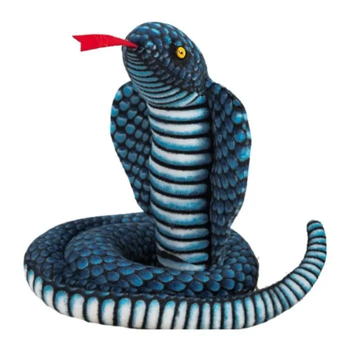Jouet en peluche - Mascotte - Serpent Roi Cobra - 100 cm - Bleu - Pour enfants à partir de 3 ans-0