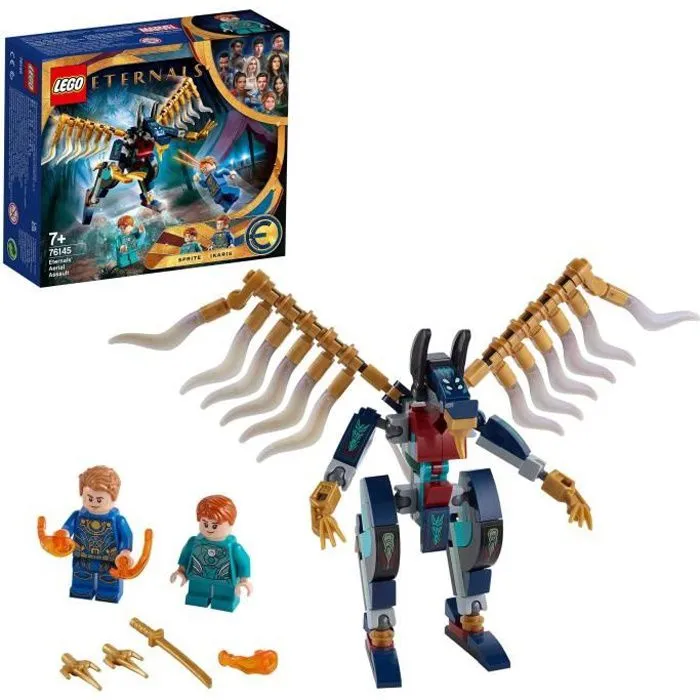 LEGO® 76145 Marvel L’Attaque Aérienne des Éternels, Jouet de Construction pour Enfants de 7 Ans avec Figurines Déviants-0