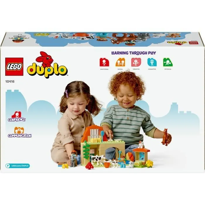 LEGO® 10416 DUPLO Ma Ville Prendre Soin des Animaux de la Ferme, Jouet Éducatif pour Bébés, Maison, Figurines de Chevaux-5