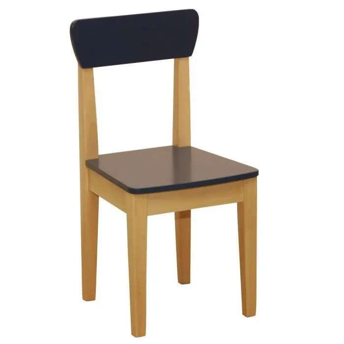 Chaise pour Enfant en Bois ROBA - Hauteur d'assise 31 cm - Naturel/Bleu-0