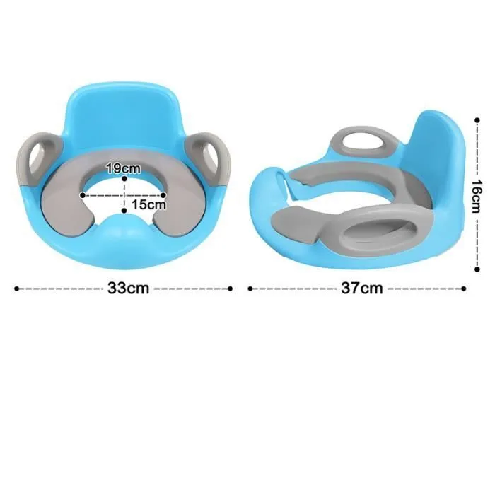 LILIIN Siège WC Enfant Pliable Bleu-Gris, Réglable en Hauteur, Antidérapant et Utile-1