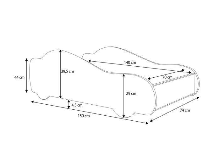 Lit enfant voiture rouge avec matelas et sommier inclus - 140 cm x 70 cm-2
