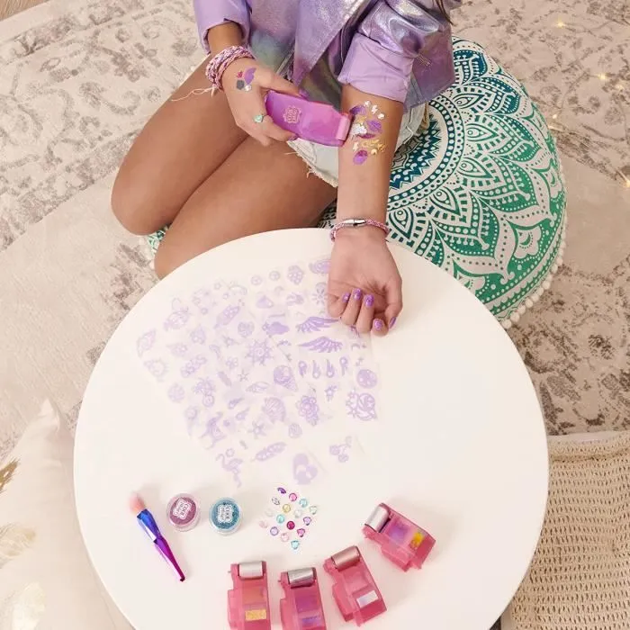 COOL MAKER - Shimmer Me Body Art - Machine à Tatouages pour enfants - 180 motifs Avec Couleurs Strass et Paillettes-3