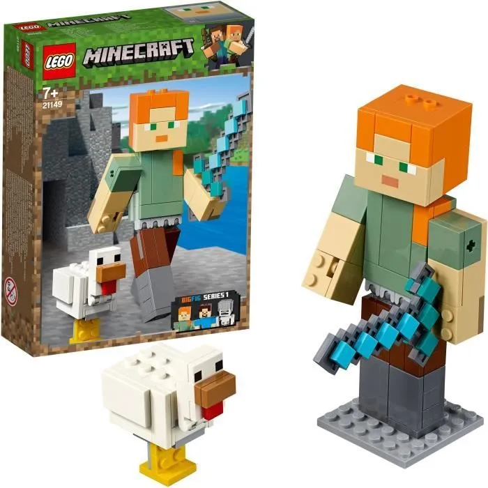 LEGO® Minecraft™ 21149 - Bigfigurine Minecraft™ Alex et son poulet - Jeu de construction-2